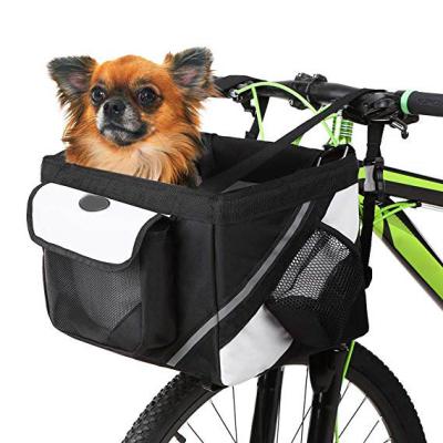 China Small Windproof Folding Cat Dog Carrier Handlebar Front Folding Pet Basket Easy Removable Detachable Install Bag Released Quick for sale