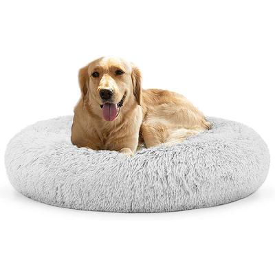 China Breathable Faux Fur Pet Bed Self-Heating Donut Cuddler, Comfortable Round Plush Dog Beds for Large Medium Small Dogs and Cats (24