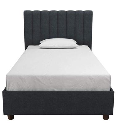 China Comfortable Smart Double Fabric Velvet Bed Frame Furniture Designs for sale