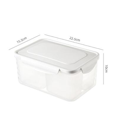 China Fresh Keeping Plastic Airtight Organizer Freshness Preservation Box 4 Compartments Sealed Refrigerator Bins Food Storage Boxes for sale