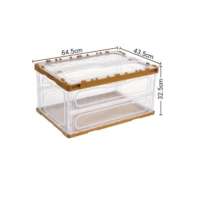 China Sustainable Transparent Collapsible 120L Household Storage Containers Storage Boxes for sale