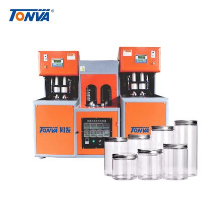 China Bottle Tonva Transparent Semi Automatic PET Food Packaging Jar Blow Molding Making Machine for sale