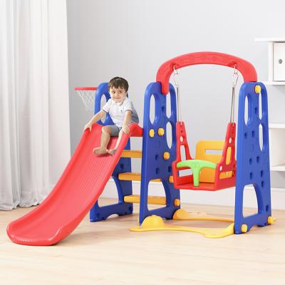 China Amusement Park 3 In 1 Indoor Plastic House Playground Swing Baby Slide For Kids for sale