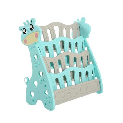 China Kindergarten Child Household Organizer Toy Storage Rack Plastic Indoor Modern Children Book Shelves for sale