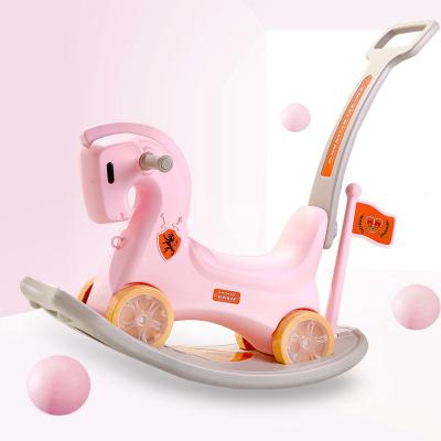 China Ride On Toy Updated 2 In 1 Dazzle Ride Toy Animal Baby Plastic Rocking Horse For Kids for sale