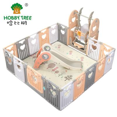 China Updated Eco-Friendly Plastic Child Play Yard Foldable Baby Playpen With Slide for sale