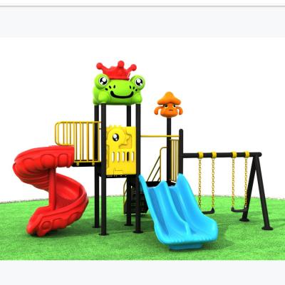 China Good quality plastic cheap outdoor playground slide and plastic swing set for kids kindergarten for sale