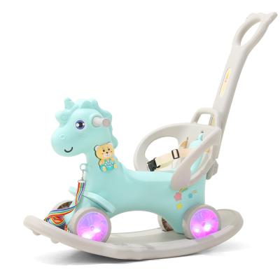 China New Kids Eco-friendly Unicorn Railing Plastic Tree Hobby Rocking Horse Chair For Kid Indoor Toy for sale