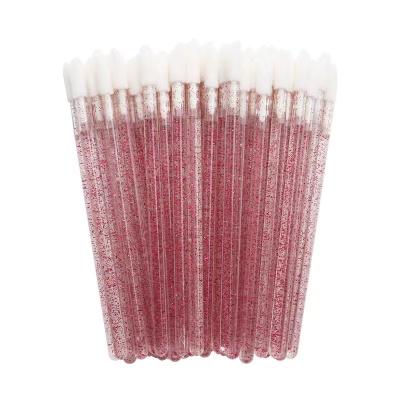 China Flocking brush head with Crystal Lip Beauty Brush Set of sale 9*7cm plastic crystal rod eyelash cleaning stick woman disposable online for sale