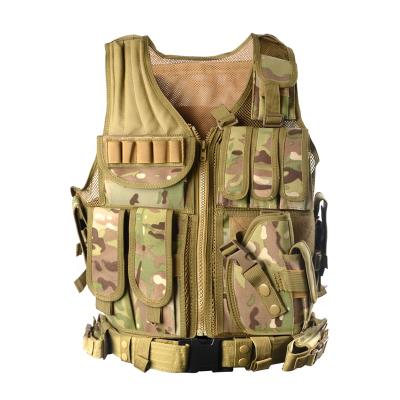 China Straps and buckle around waist for easy wearing. Yakeda Mesh Men's Molle OCP Army Combat Lightweight Outdoor Hunting Shooting Military Tactical Vest for sale