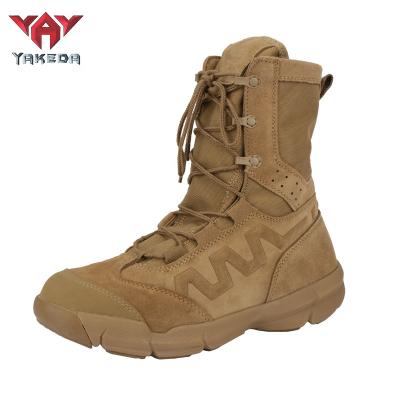 China Military training yakeda derma increasing sole rubber waterproof tactical desert military boots combat shoes for men for sale