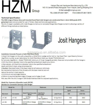 China Construction josit hanger timber connector for sale