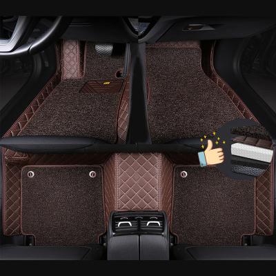 China Single Color Minus Pattern Custom Luxury Full Coverage Leather 5d Car Mats for sale