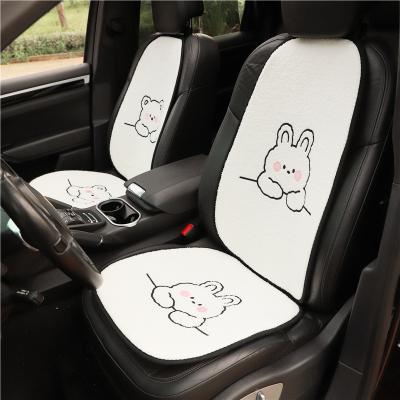 China Lovely Flower Winter Lambswool Cartoon White Bear Rabbit Car Cushion With Five Pieces for sale