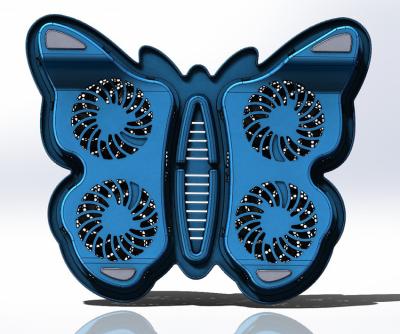 China Adjustable 4 fan Laptop cooler Pad with Butterfly Design for 17 inch Notebook for sale