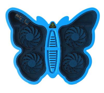 China Adjustable 4 fan Laptop cooler Pad with Butterfly Design for 17 inch Notebook for sale