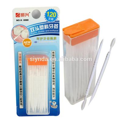 China 120pcs Disposable Double Head Dental Floss Toothpick Brush Interdental Teeth Stick Hilo Dental Oral Care Toothpick Floss Pick for sale