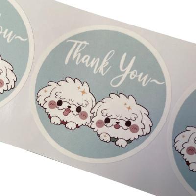 China Waterproof Custom Printed Waterproof Synthetic Paper Thank You Sticker , Thank You Sticker Printing for sale