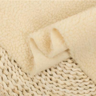 China High Quality 100% Polyester Anti Pill Knitted Sherpa Fleece Fabric Wool Faux Fur For Coat Jacket Cover for sale