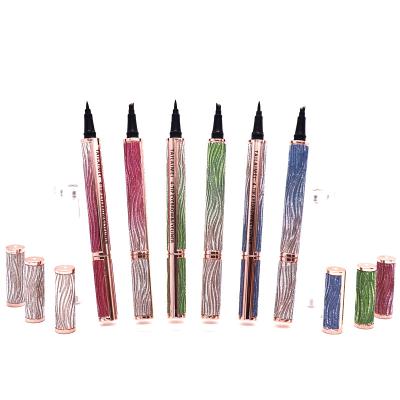 China E097 Waterproof Waterproof 2 in 1 Liquid Fine Tattoo Pen Lasting Eyebrow Enhancers Sketch 4 Head Eyeliner Fork Eyebrow Tips for sale