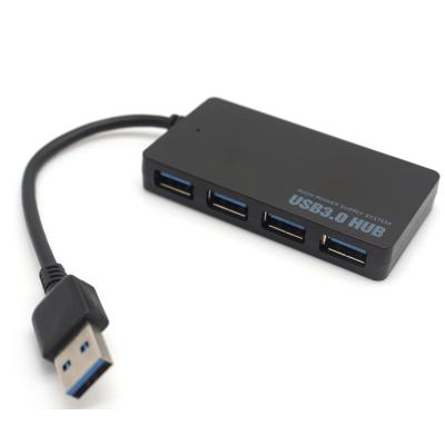 China Computer OEM Powered Untra Slim Adapter USB 3.0 Hub Hi-speed 4port 4 Ports USB Hub Black for sale