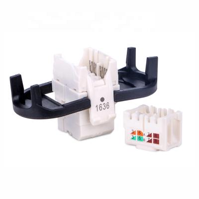 China High quality toolless utp 180degree cat6 cat 6 input/output rj45 jack 8p8c trapezoidal rj 45 modular jacks for telecom communication for sale