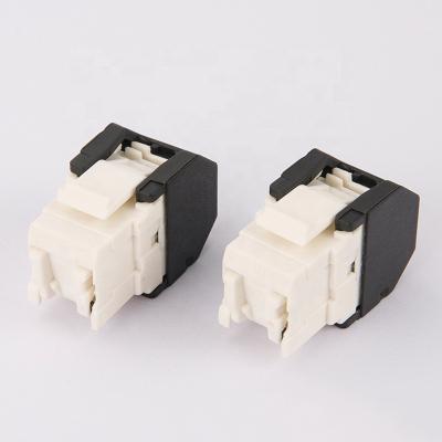 China Telecom communication utp 180degree cat6 cat 6 jack rj45 8p8c black and white toolless trapezoidal rj 45 modular jacks for patch panel for sale