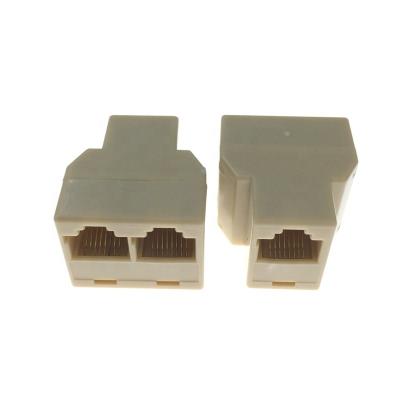 China Telecom Communication 3 Way Network LAN Cable Splitter RJ45 Female To 2 RJ45 Lan Ethernet Cable Splitter Female Coupler for sale