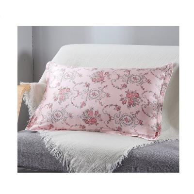 China Wholesale Price 3cm Edge Non-Toxic Envelope Style 16 Momme Rose Printed Single Sided Silk Pillowcase for sale