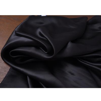 China Sustainable Free Shipping Black Natural Satin Silk Fabric For Dress 100% Pure Silk Silk for sale