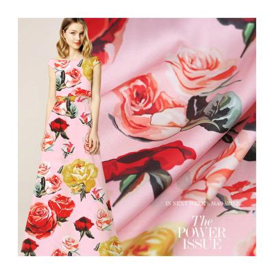 China Digital Printed Breathable Original Elastic Silk Satin Fabric For Silk Dress for sale