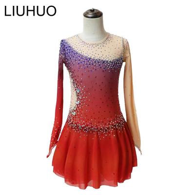 China Figure Skating Dress Girls Quality Crystals Competition Figure Skating Dresses For Performance for sale