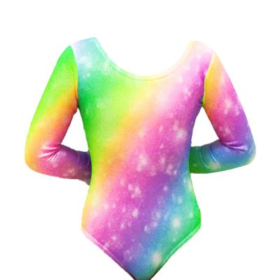 China Sets Customized Ombre Gymnastics Long Sleeve Dancer Tights And Sparkle Sublimated Gym Dancer Tights For Girls for sale