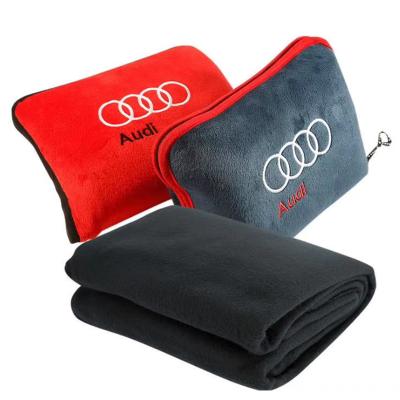 China Lightweight Travel Uniontex Packable Travel Down Thermal Blanket And Pillow Set Car Blankets With Bag for sale