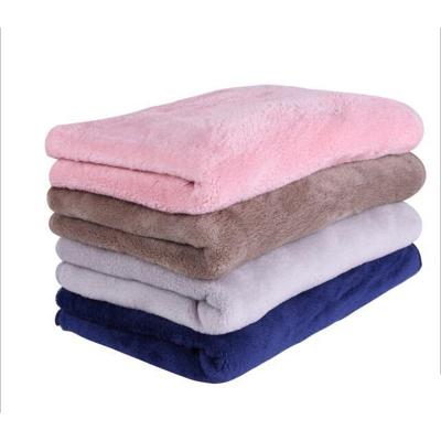 China 100% AZO Free Eco-Friendly Polyester Plain Coral Fleece Blanket Thorw Machine Washable for sale