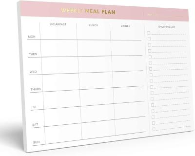 China Meal Pad Pink Meal Planner Magnetic Memo Pad Grocery List Planner Weekly Self Adhesive 10x7