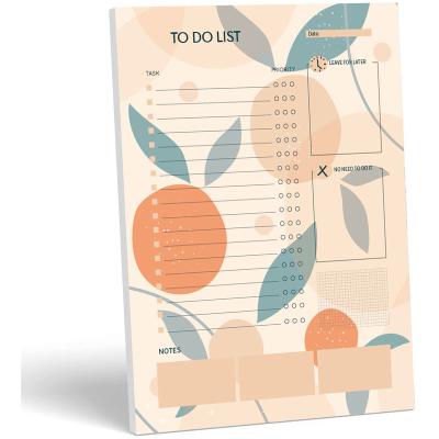 China Cute Design Self Adhesive Daily Planner Notepad 7x10 Custom Printed Undated Planner To Do List Notepads With Logo Tear Off Planning Sheets for sale