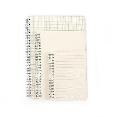 China A5/B5/A6 Creative Eco-friendly Paper Coil PP Frosted Horizontal Line Flip Grid Notebook Simple White Transparent Blank Cover for sale