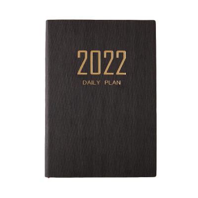 China 2022 Weekly PU Leather Hardcover Book Eco-friendly New Planner Paper Design Pockets Luxury Paper Journals Notebook For Office Students for sale