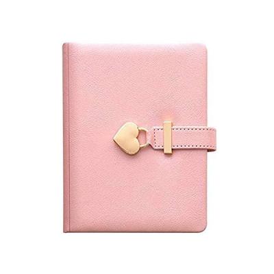 China 2022 Hardcover Combination Password Diary Heart Shaped Planners with Lock Key PU Leather Binding Notebook for Girls for sale