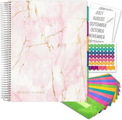 China 2022 Hardcover Book Budget Planner Notebook with 12 Envelopes Pockets Custom Financial Planners and Notebooks to Order Your Money for sale