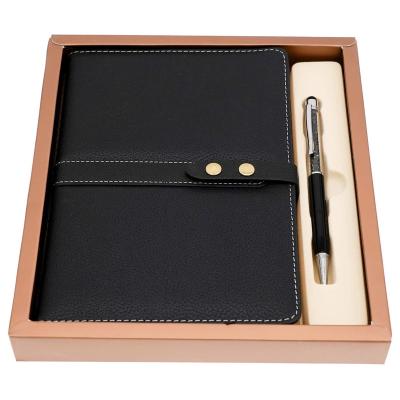 China A5 Hardcover Luxury Soft Faux Leather Thick Classic Ordered Premium Paper Notebook with Pen Loop and Pen Hardcover Notebook Set for sale