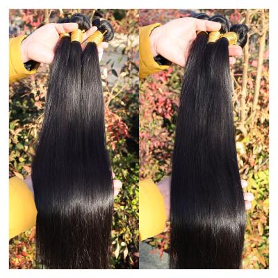 China Wholesale Raw Unprocessed Virgin Silky Straight Wave Cuticle Aligned Double Drawn Brazilian Hair Bundles, Bone Straight Hair Bundle for sale