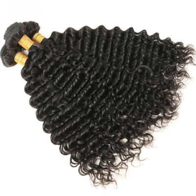 China Wholesale Indian Natural Raw Deep Wave Human Hair 100% Virgin Remy Human Hair Extension Deep Curly Weft for sale