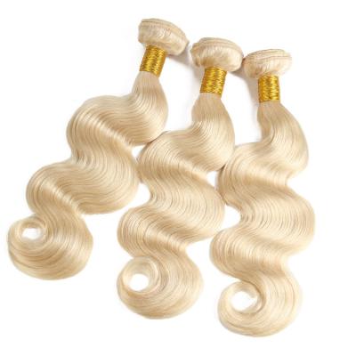 China Body Wave Lemon Hair 613 Blonde Hair Weave , Sew In Hair Extensions Blonde for sale