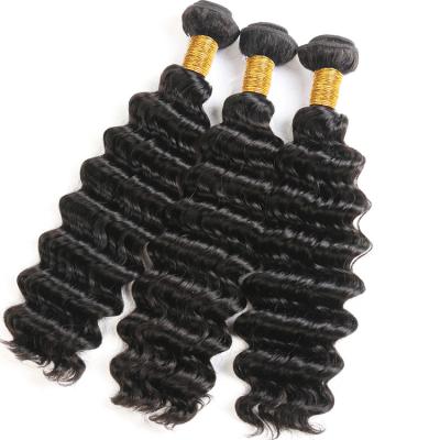 China Deep Wave Wholesale Price Virgin 8A Weft Raw Unprocessed Human Hair 100G for sale