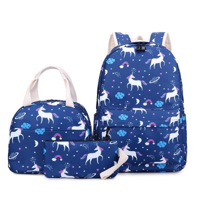 China Custom Unicorn Backpacks Waterproof Hot Sale Schoolbag School Backpack For School Children 3 In 1 School Bag Set en venta