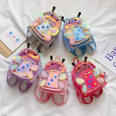 China 2020 Fashion Casual Jelly Schoolbag Cute Little Bee Waterproof Laser Shining Kid's Fashion Backpack for Girls for sale