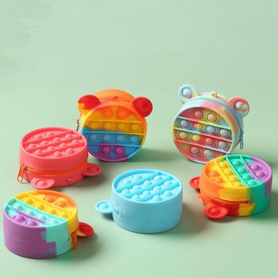 China Round Purse Toy Coin Bags Wholesale Silicone Fashion Cartoon Coin Pop Mini Kids Bags TikTok It Invent Purse for sale