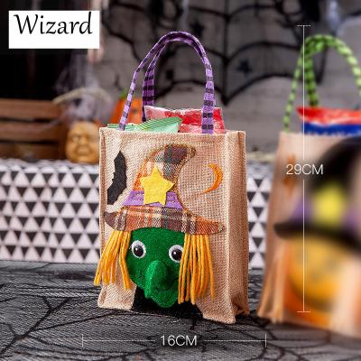 China Fashion New Halloween Decoration Candy Tote Bag Kids Pumpkin Witch Candy Bag Kids Backpack Te koop